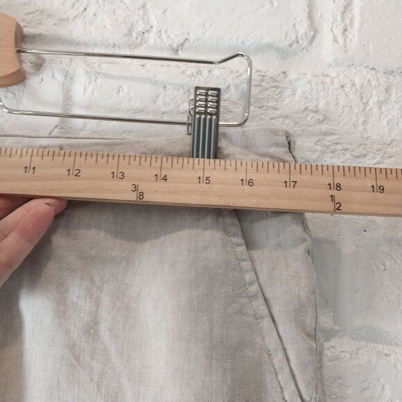 100% Linen Shorts Mens 34 (36) Beige Bermudas by Primark Flat Front 7.5" Inseam - Picture 6 of 10